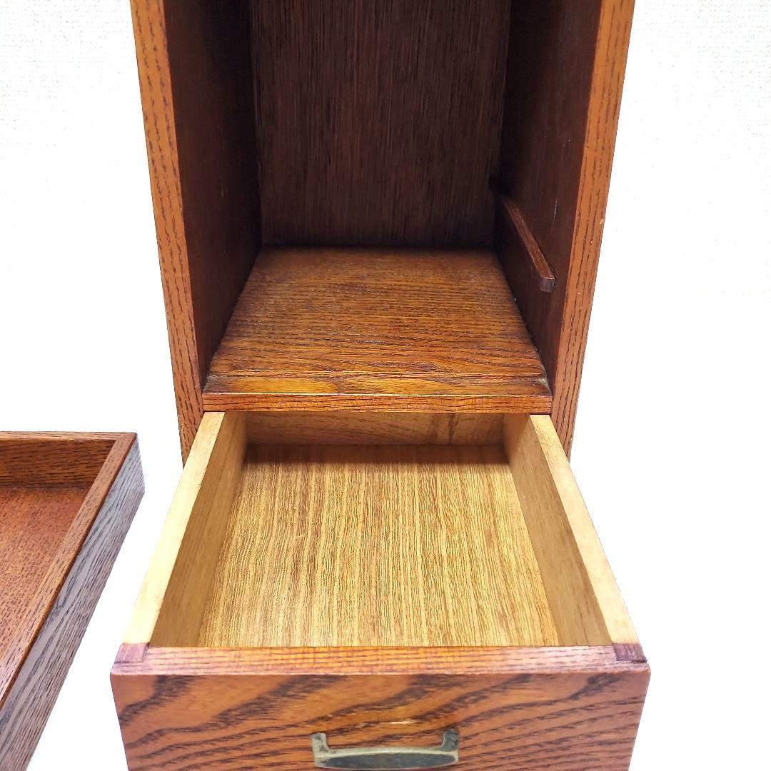 高級木工】江戸指物 箱鏡台 キハダ材 桑材 網代編み模様 昭和レトロ