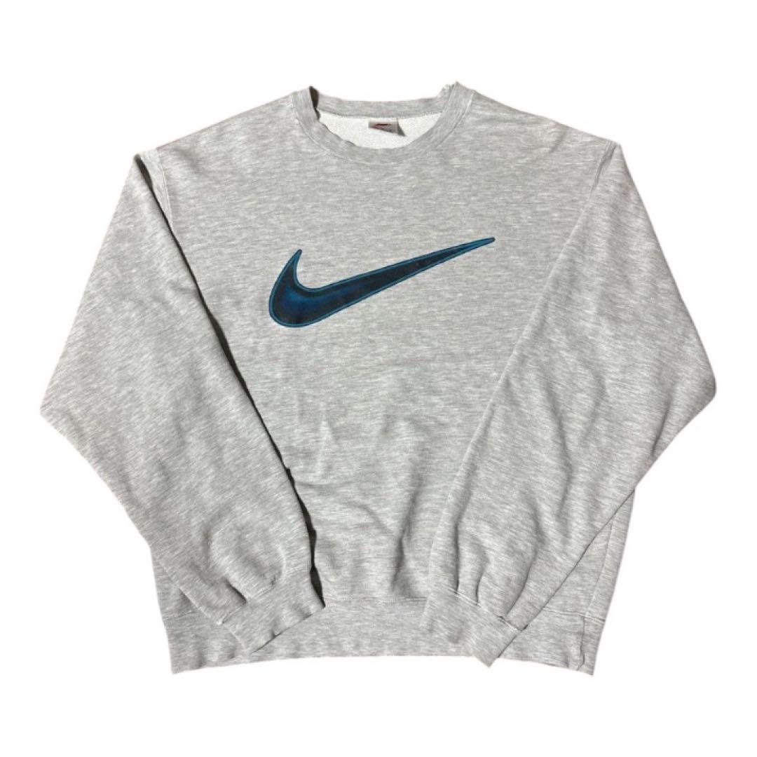 Nike 90s 白タグ スウェットトレーナー デカロゴ y2k 霜降り 古着