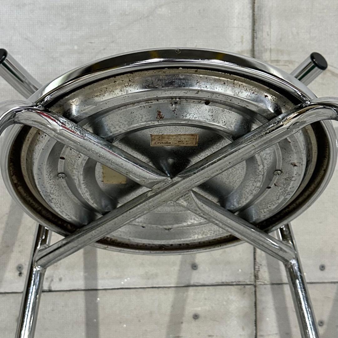 ☆Chitose☆ スチールラウンドチェア カフェチェア 昭和レトロ 2脚
