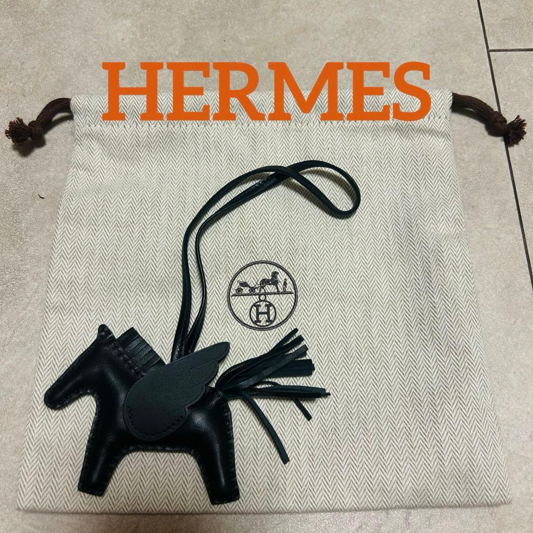 HERMES エルメス ロデオペガサスチャーム PM ソーブラック　ノワール ロデオ チャーム ペガサス タッチ MM ノワール ソーブラック 黒