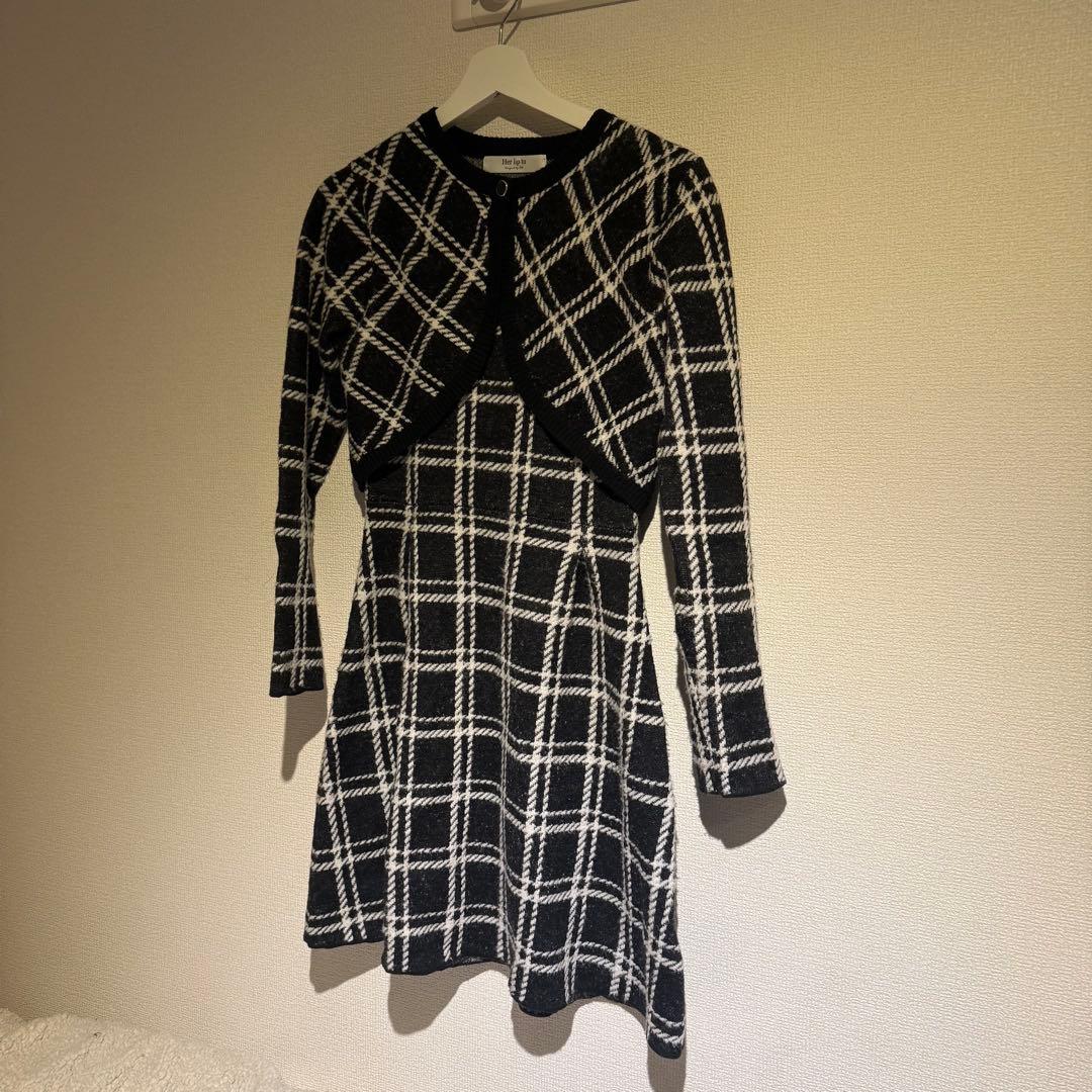 Herlipto Pantheon Checked Knit Dress S - メルカリ