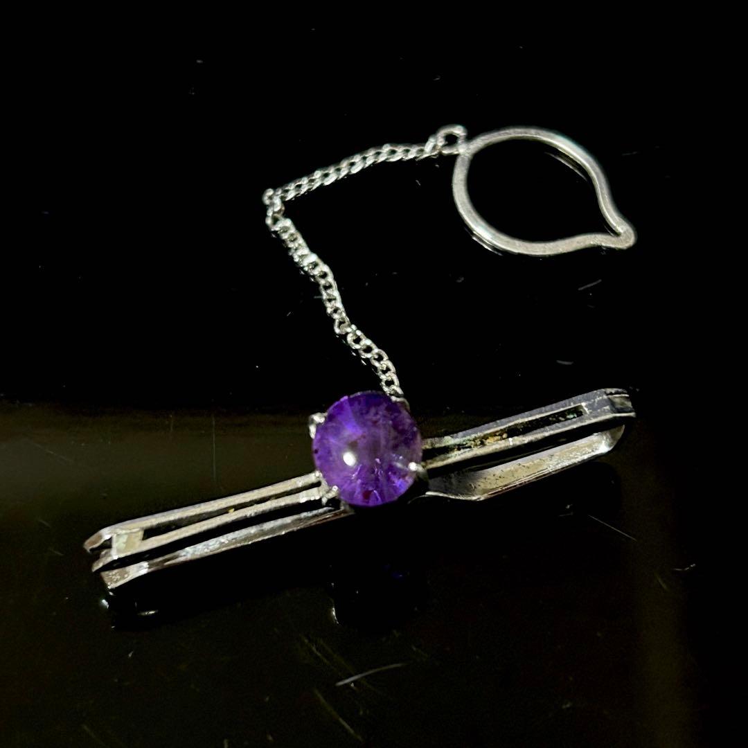 silver ネクタイピン 宝石アメジスト 3g 逸品 - メルカリ