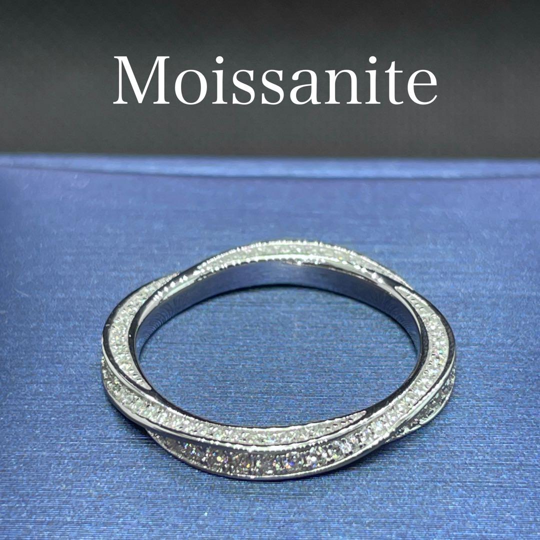 モアサナイト ツイスト フルエタニティ リング シルバー - メルカリ