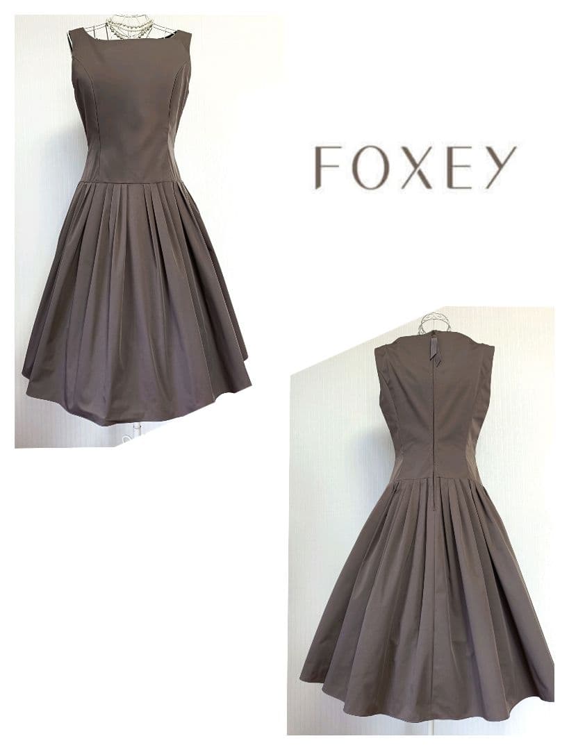 ☆フォクシーニューヨークギャザーワンピースブラウン系希少42