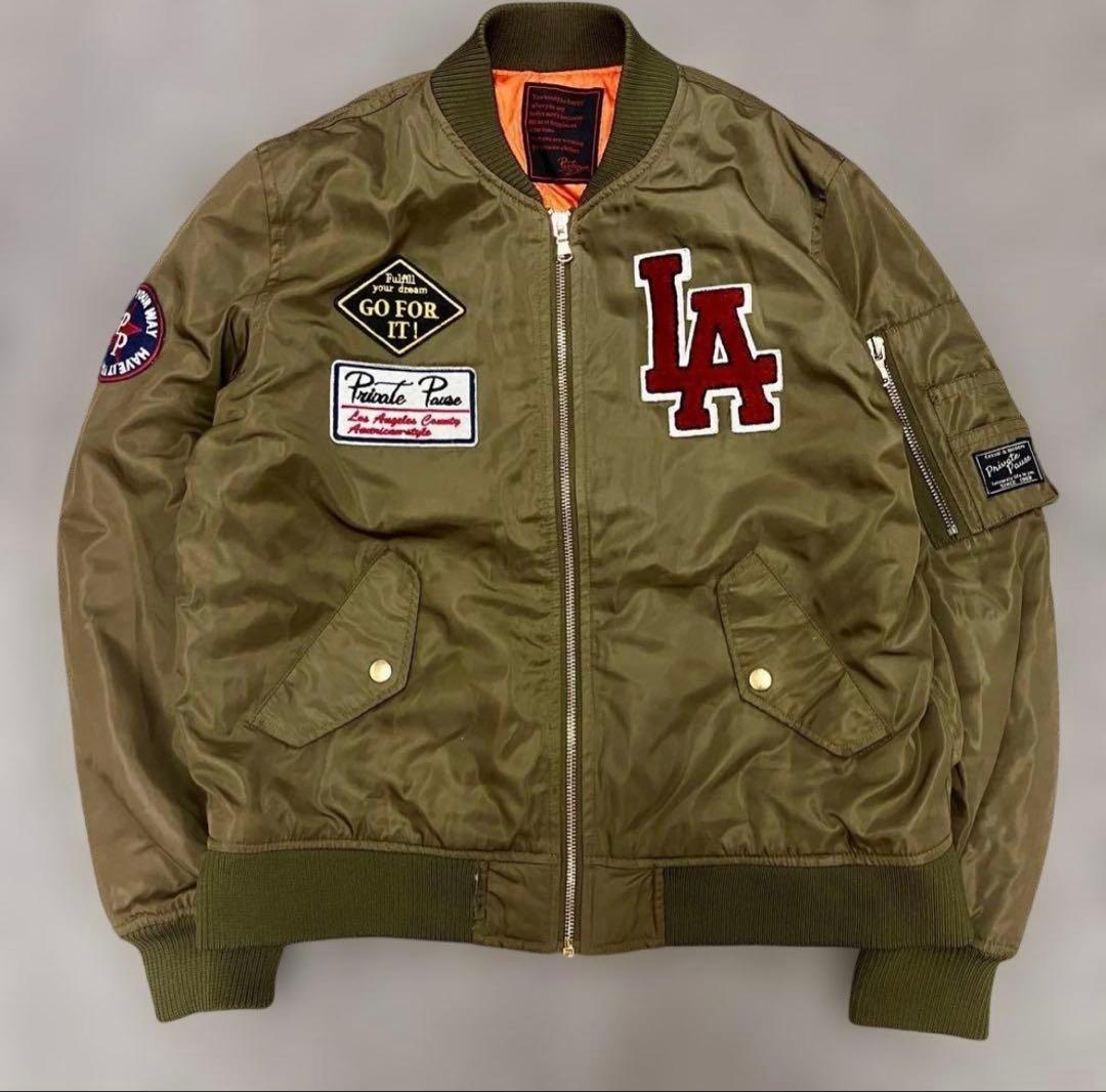 y2k 00s grunge MA-1 Jacket 短丈 LA ロゴ刺繍 M - メルカリ