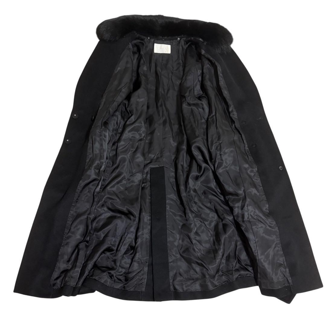 美品】ナチュラルビューティー ベルテッドコート カシミヤ混 大きい