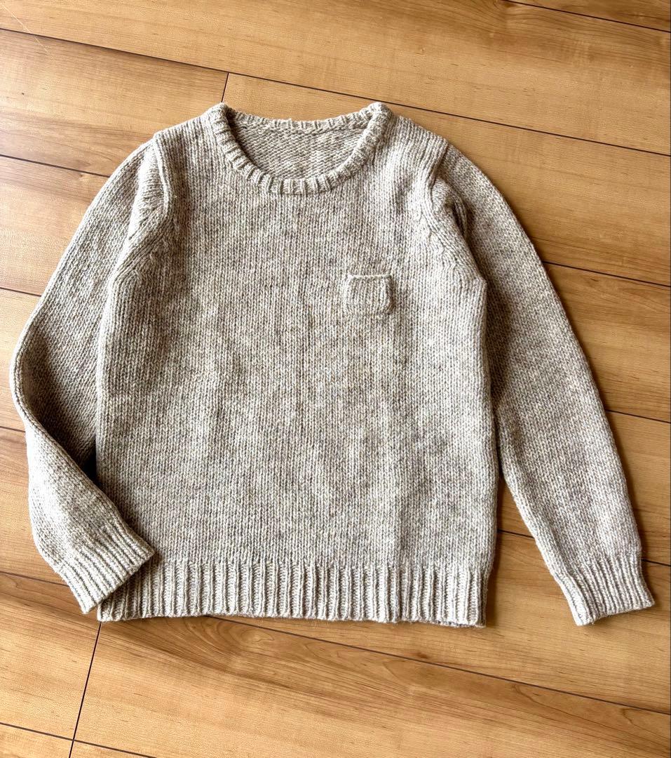 ゴーシュ ウール ペルーニット クルーネック ミディアムグレー サイズ2