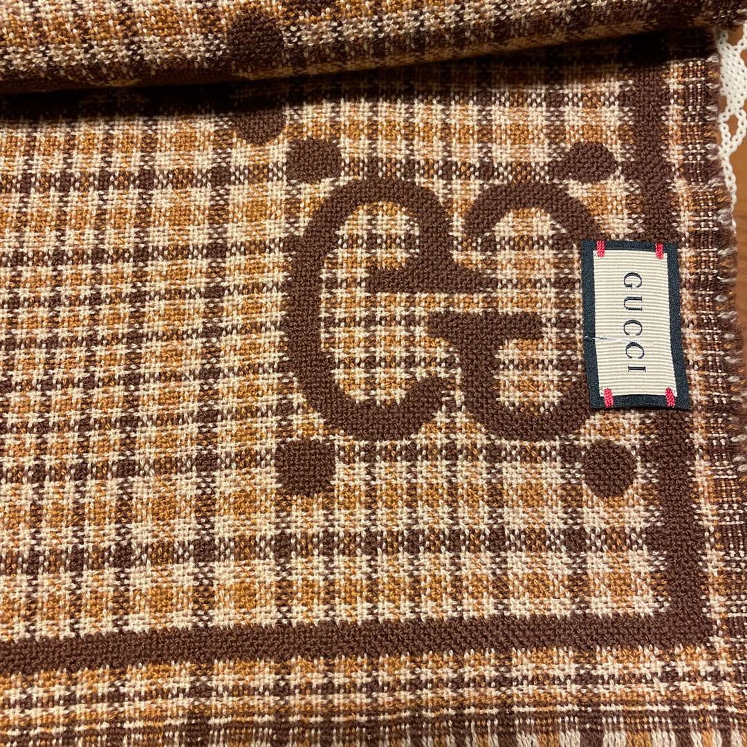 GUCCI GGロゴ マフラー ブラウン