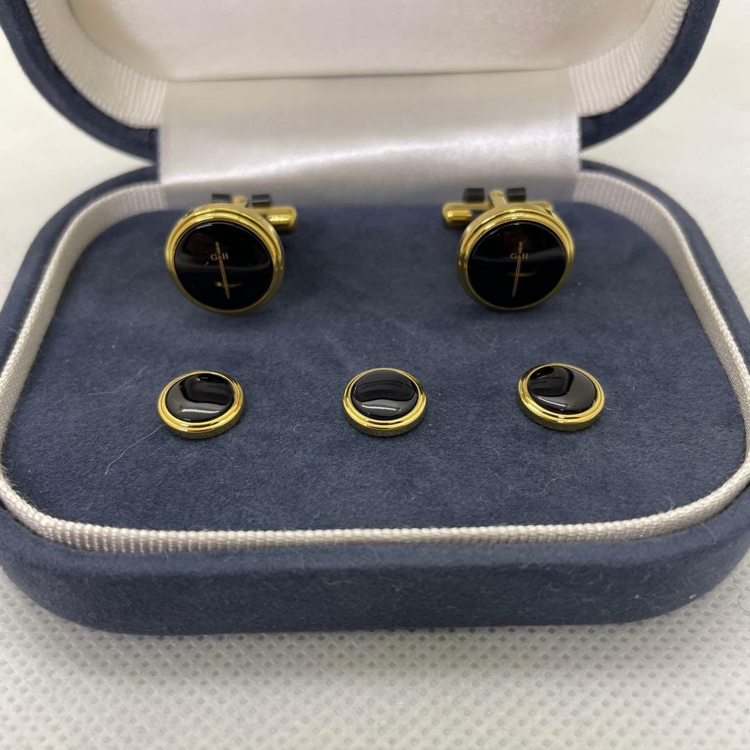 GIEVES & HAWKES 黒オニキス カフスボタンセット