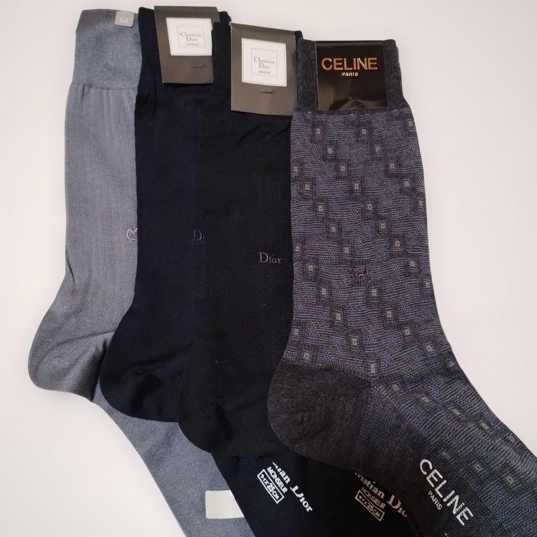 ☆未使用、Christian Dior、CELINE他メンズビジネスソックス4足 - メルカリ