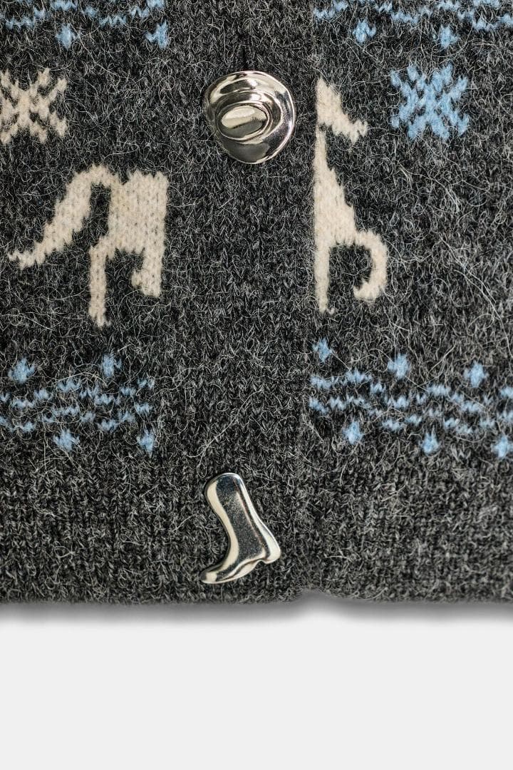 新品 【ZARA 】 ジャカードニットボタンカーディガン M - メルカリ