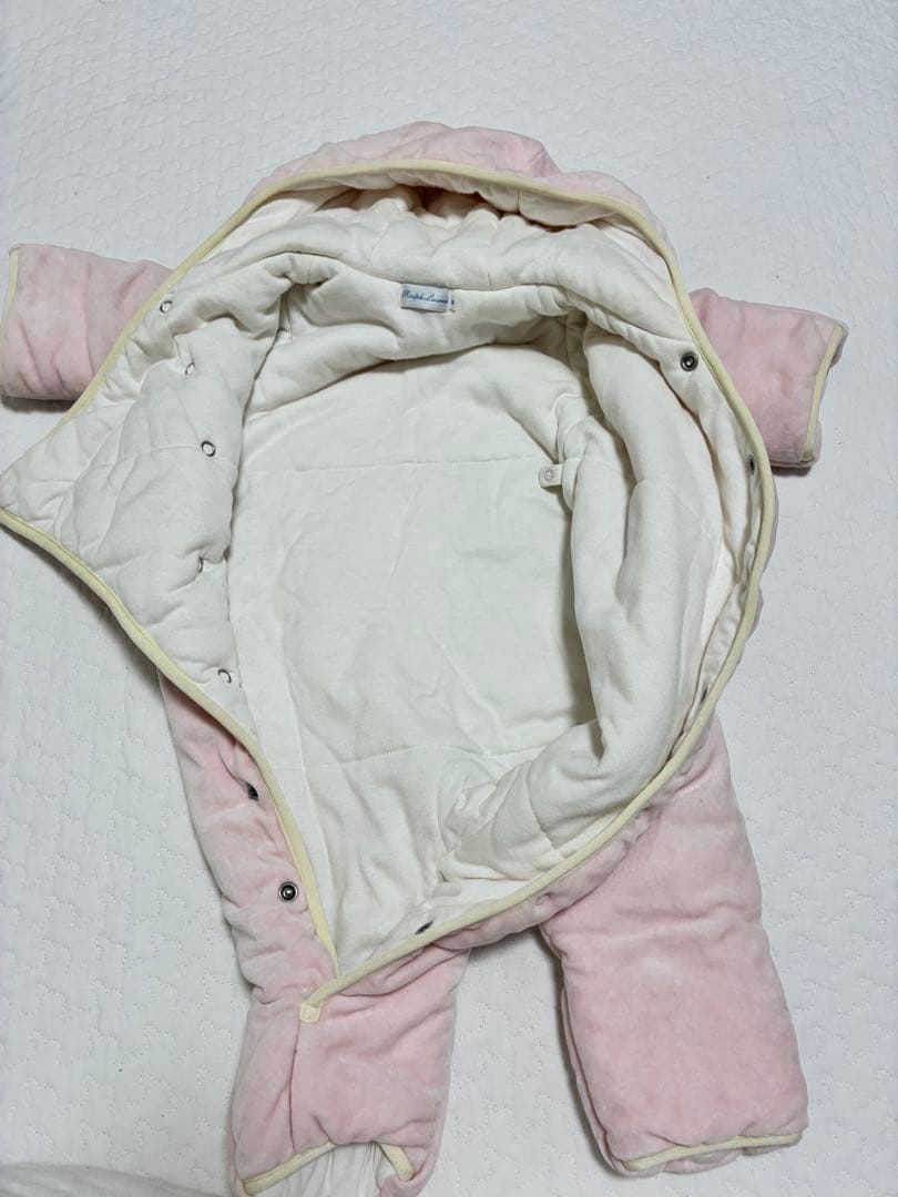 美品！ラルフ】70ジャンプスーツフード付き ピンク - Ralph Lauren