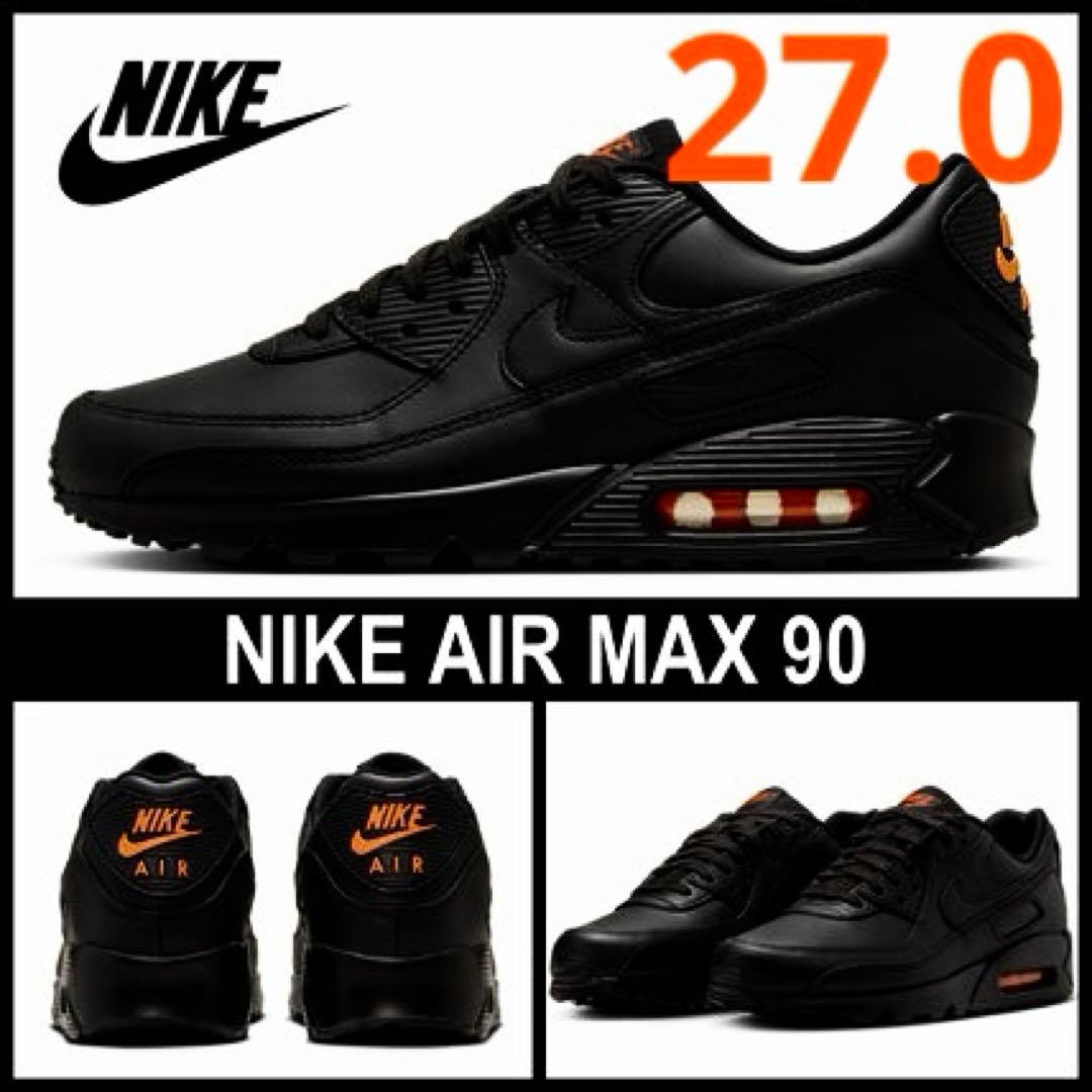 □新品27.0cm□ナイキ エア マックス 90 ブラック/セーフティオレンジ