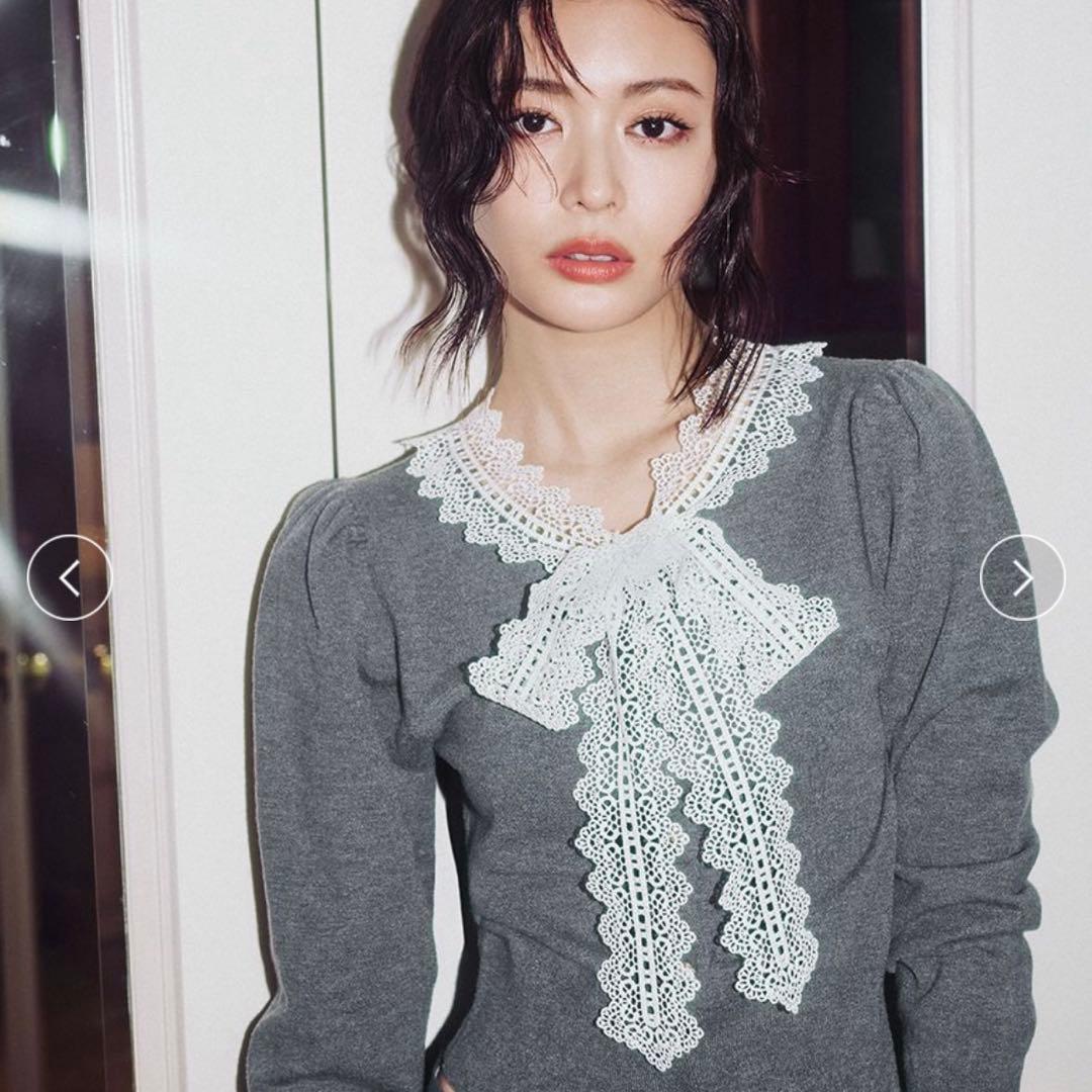 SNIDEL 【USAGIONLINE限定】レースボウタイカーディガン DGRY - メルカリ