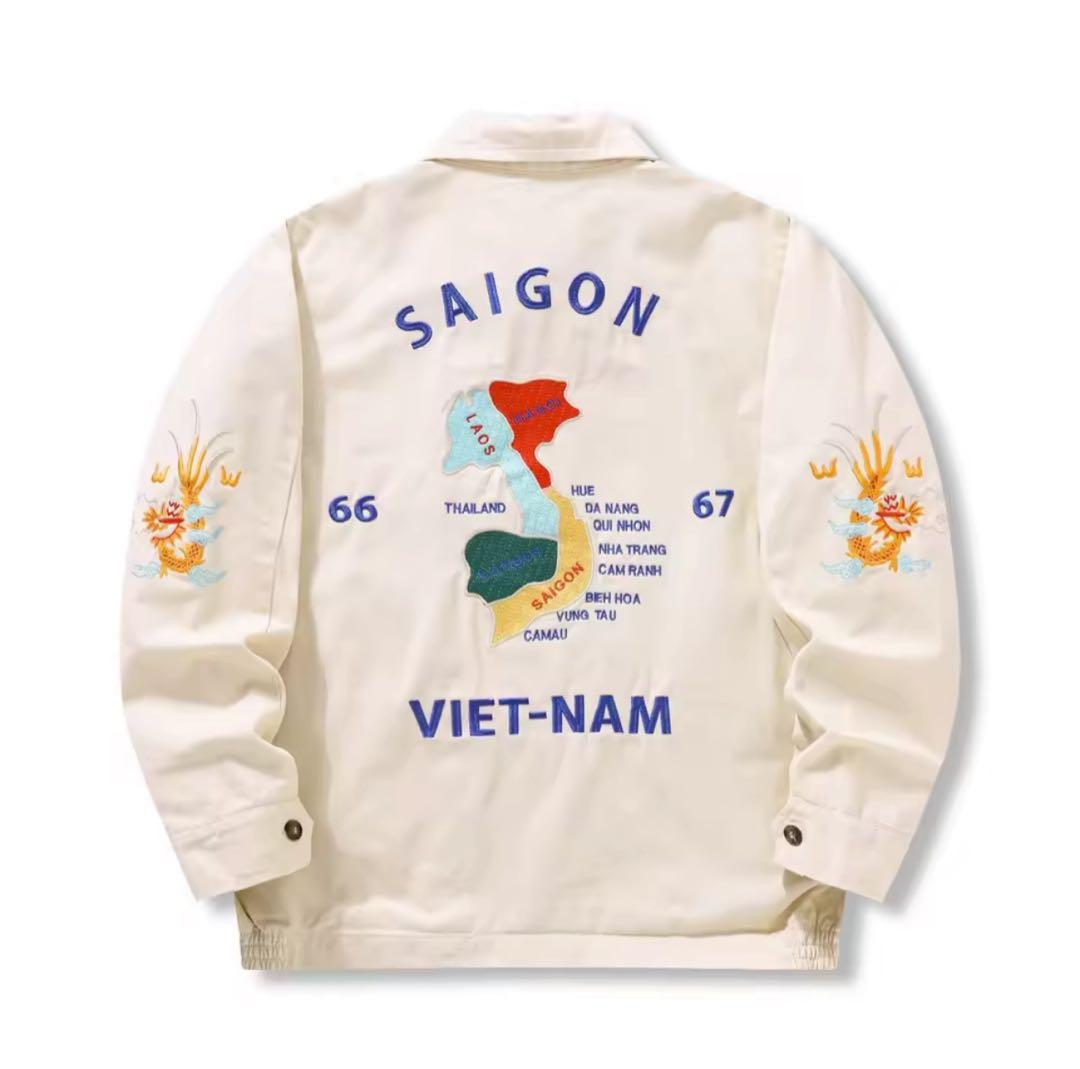復刻 ベトジャン スカジャン 刺繍 虎 龍 地図 ベトナム 66-67 - メルカリ