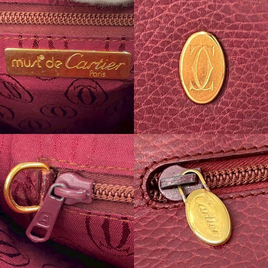 A4可】カルティエ ビジネスバッグ フラップ ボルドー ゴールド金具