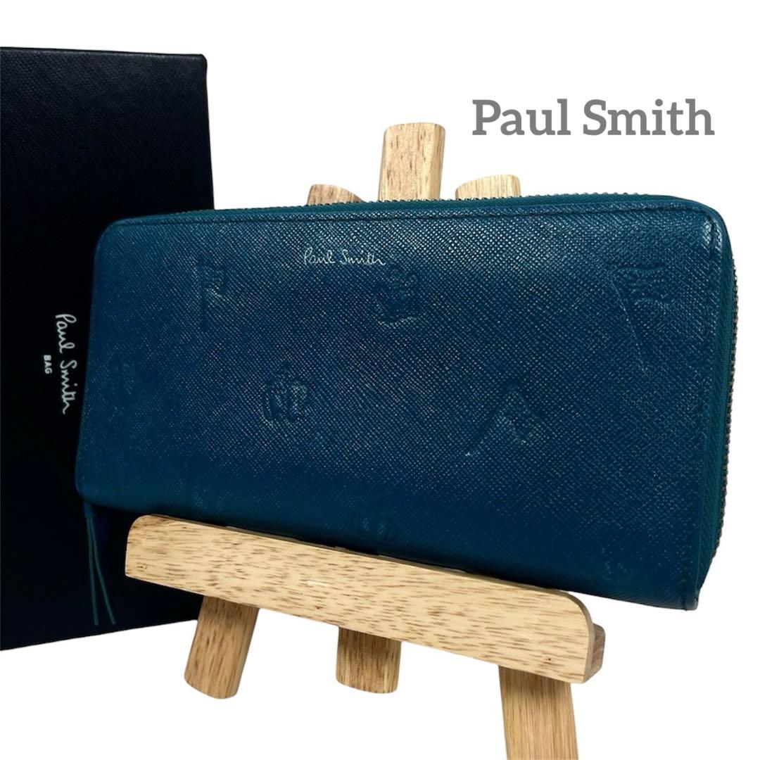 ポールスミス 長財布 ドローイング ラウンドファスナー サフィアーノ