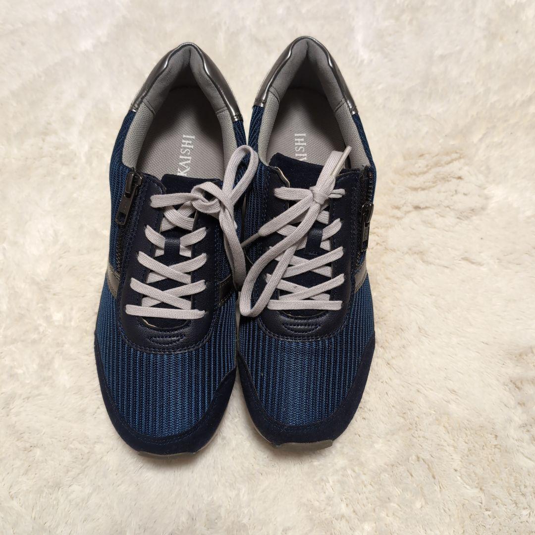 AKAISHI ウォーキングスニーカーネイビー24cm - メルカリ