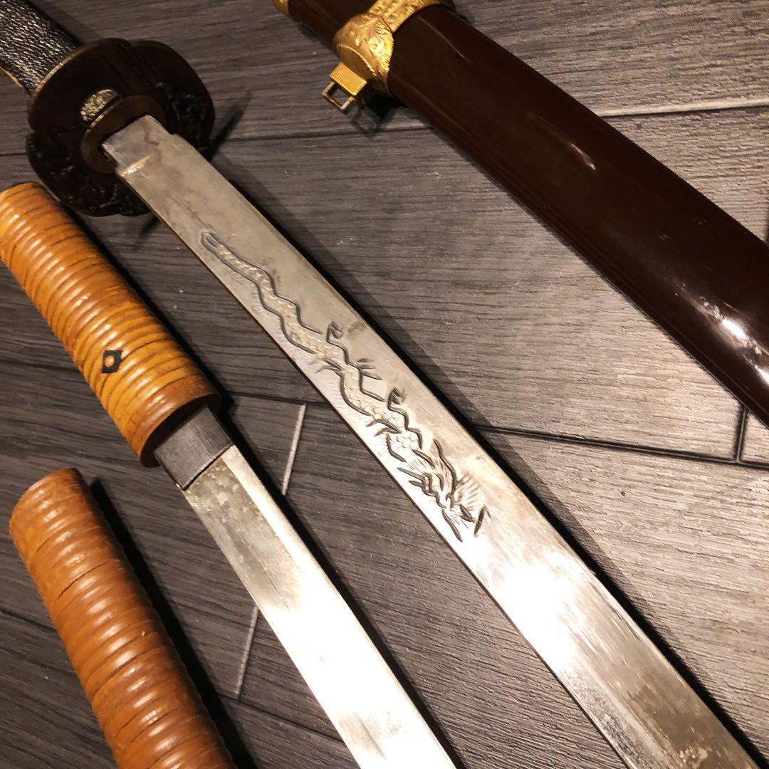 模造刀 2本セット 太刀 脇差 骨董品 ジャンクあり 藤牧 白鞘 - メルカリ