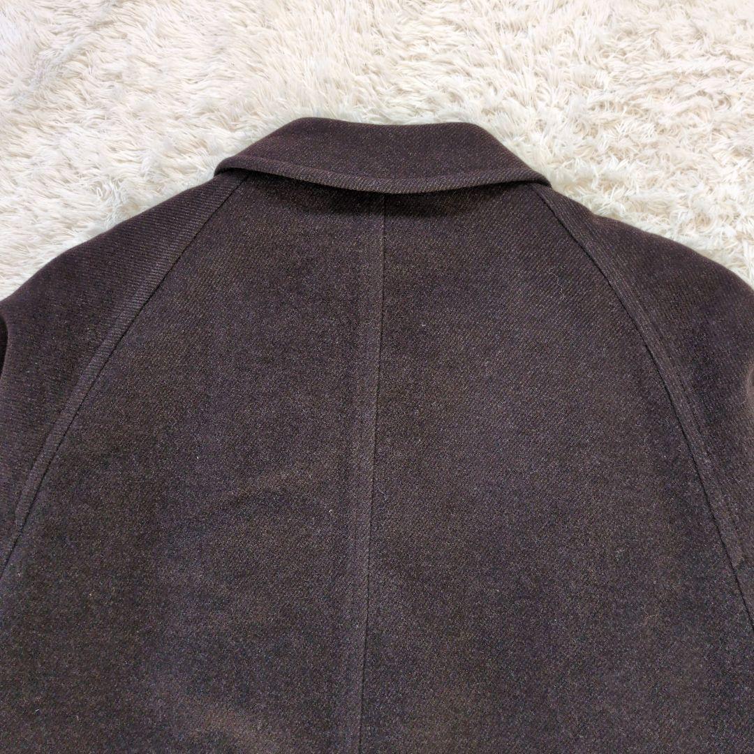 希少　バーバリー　ウール　アンゴラ混　Aライン　ロング　ダークブラウン MA