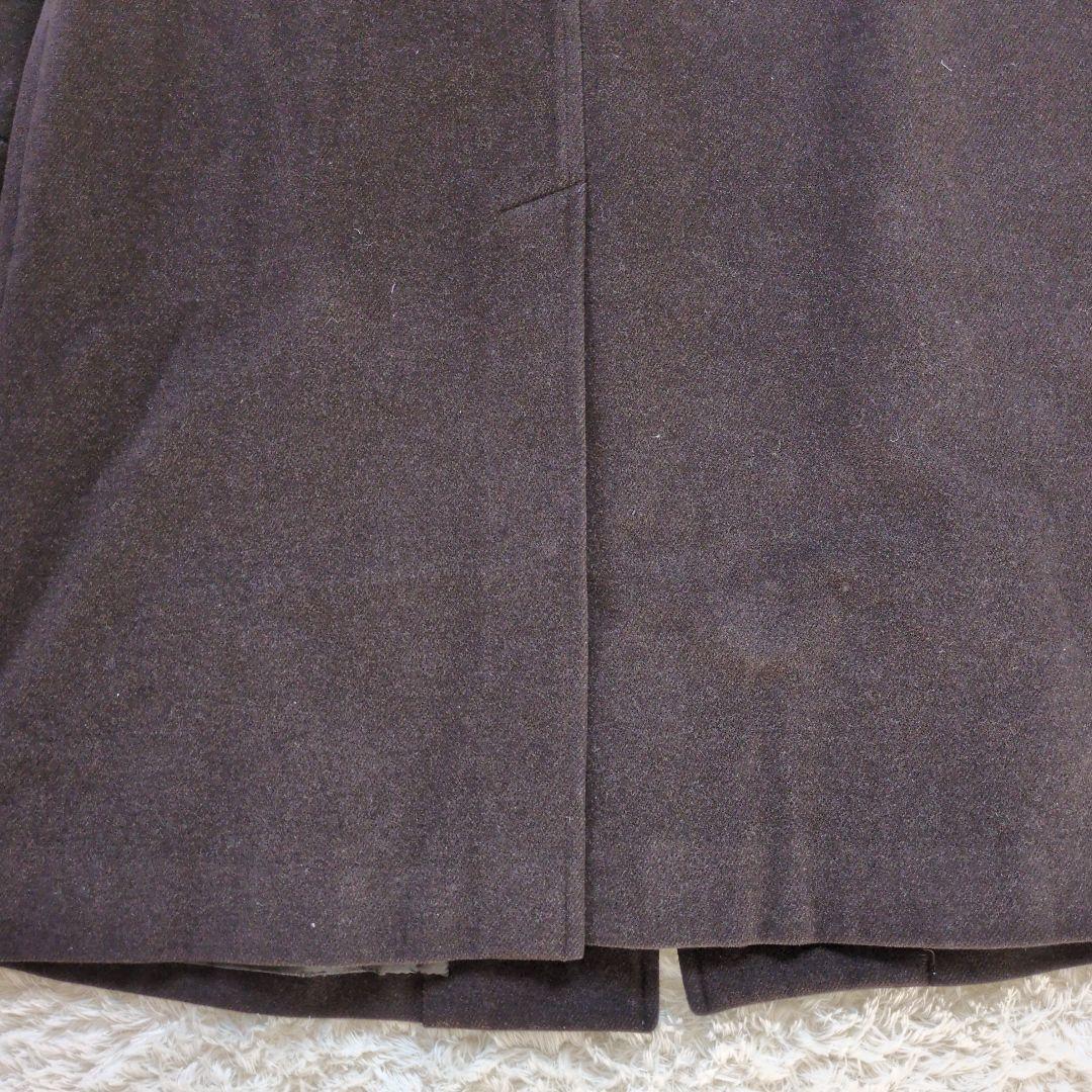 希少　バーバリー　ウール　アンゴラ混　Aライン　ロング　ダークブラウン MA