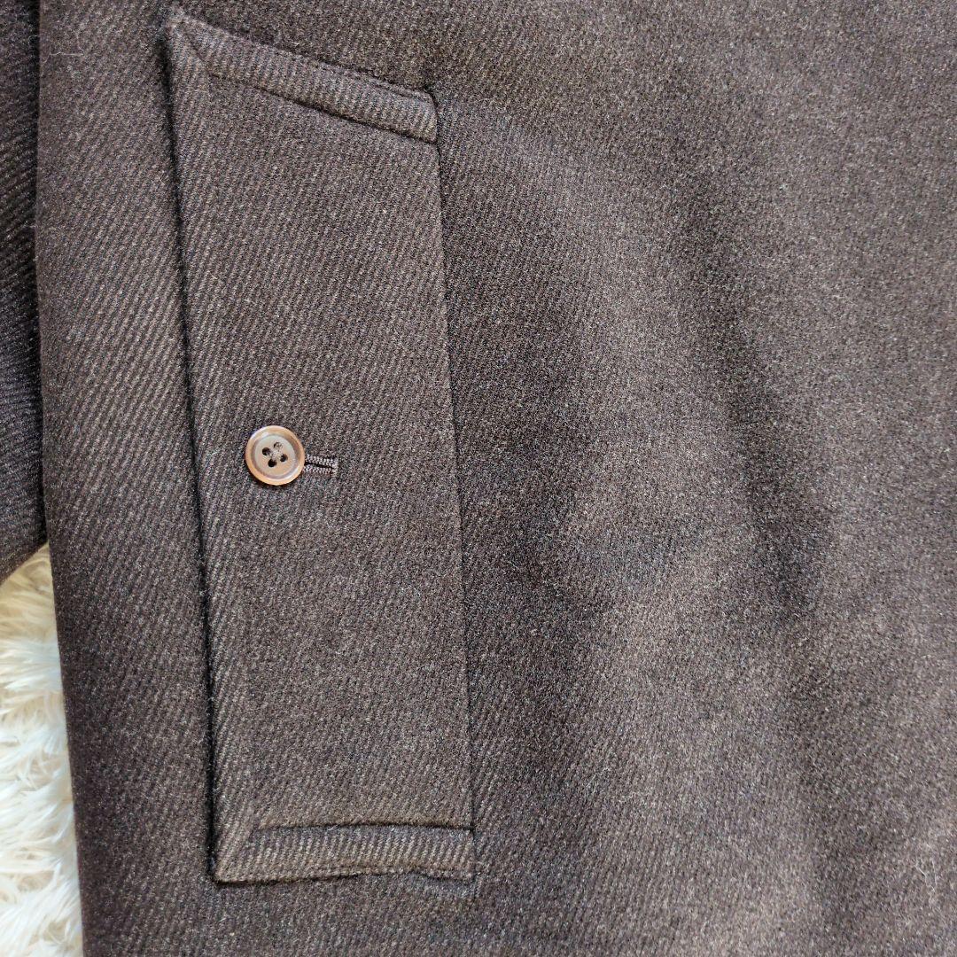 希少　バーバリー　ウール　アンゴラ混　Aライン　ロング　ダークブラウン MA