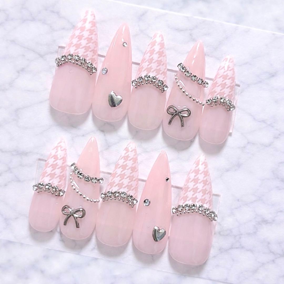 量産型 ワンホン フレンチガーリー 韓国 ちゅるん 千鳥柄 スナ系