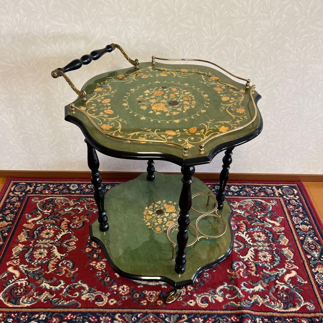 イタリア製　象嵌アンティーク家具　キッチンワゴン　サイドワゴン　キャスターワゴン 2026年最新】Yahoo!オークション -象嵌 ワゴンの中古品・新品・未使用