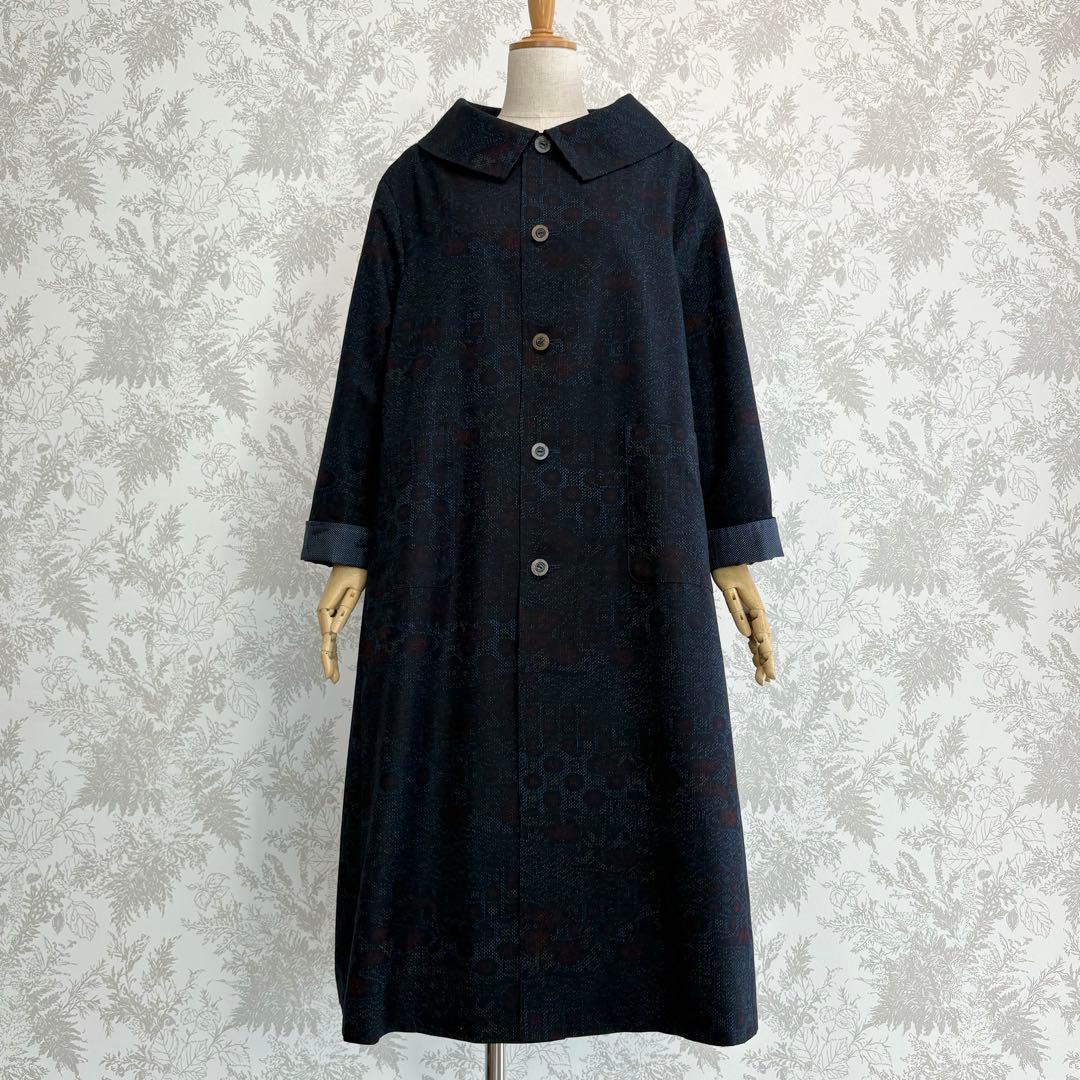 着物リメイク大島紬と結城紬のリバーシブルコート - メルカリ