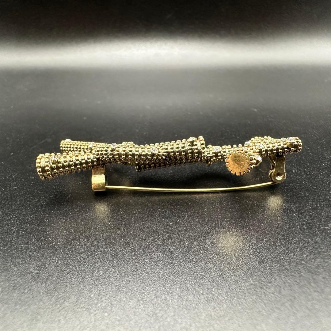 未使用級✨ YSL サンローランパリ ブローチ ラインストーン ロゴ 988