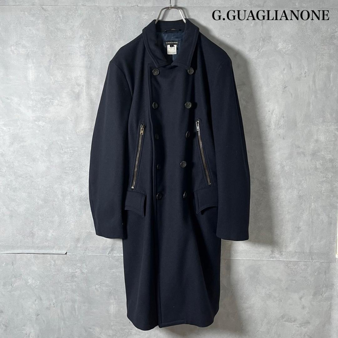 G.GUAGLIANONE イタリア製 カシミア混 ダブル コート N450