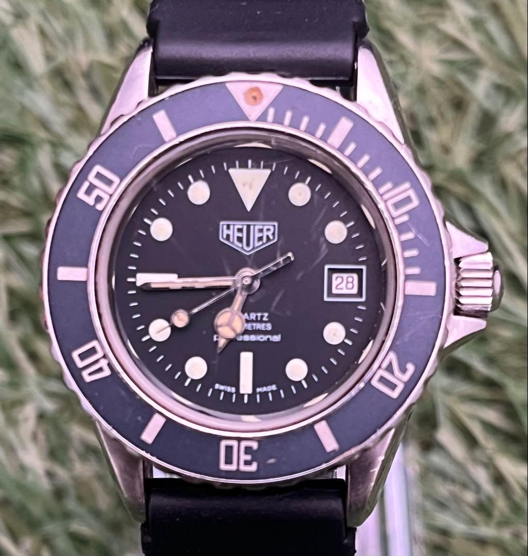 希少◎旧HEUERホイヤープロフェッショナルメンズヴィンテージ腕時計