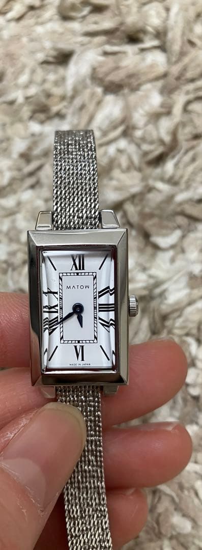 MATOW / マトウ スクエア シルバー銀 花/クォーツとエリンジューム
