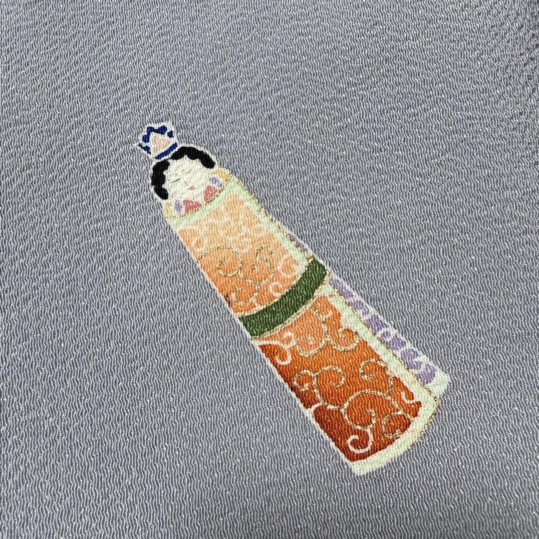 m-57 東京友禅 加納知之 枝桜 鬼しぼ縮緬 金彩 名古屋帯 正絹