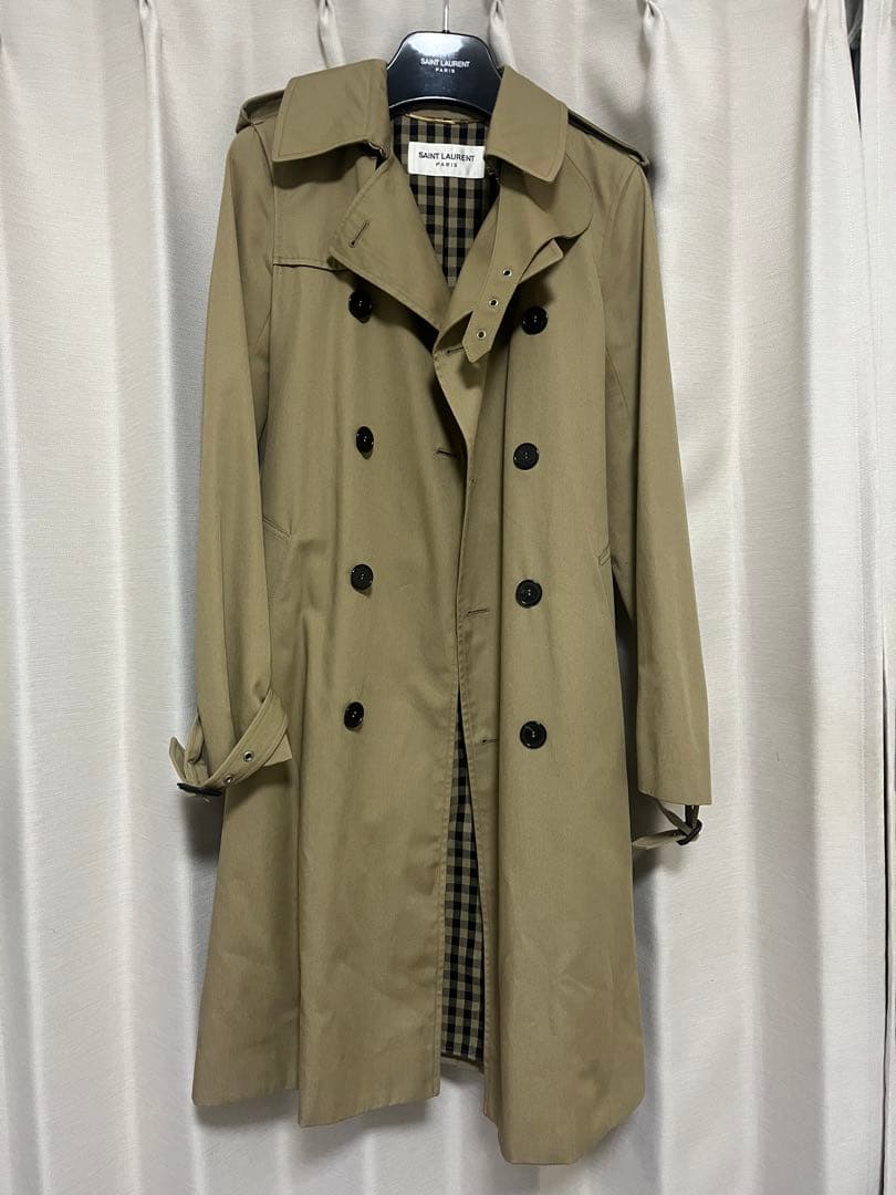 最終値下げ ＊ 【美品】　サンローラン ＊ ベージュ トレンチコート 中古・古着通販】Saint Laurent Paris (サンローランパリ) トレンチ