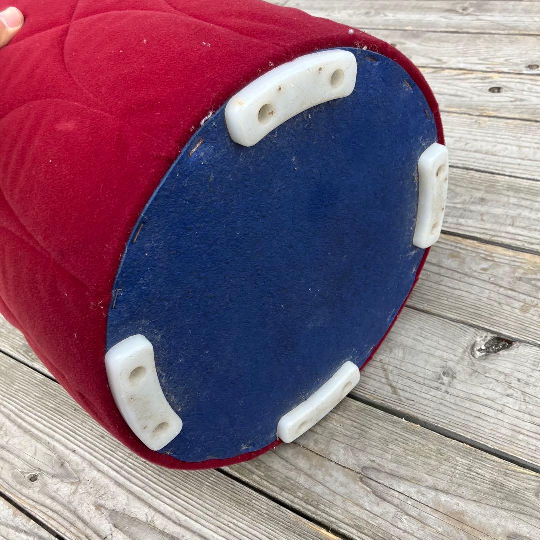 昭和レトロ 丸型 ドレッサースツール 円筒型スツール キルティングイス