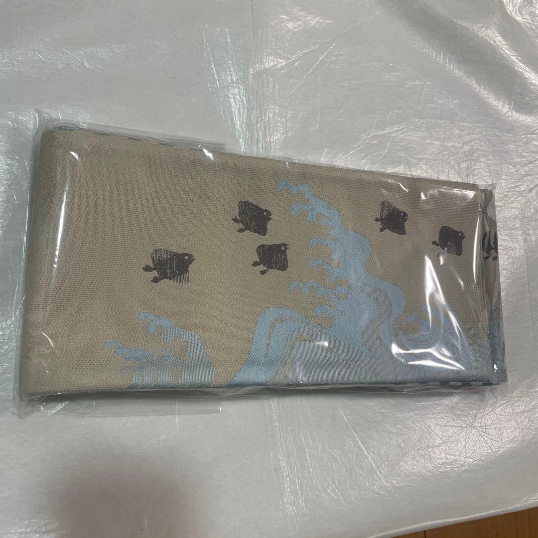 新品未開封　半幅帯 西陣織 波千鳥 リバーシブル 楽天市場】半幅帯 リバーシブル 正絹 グレー 阿波 しじら 帯 千鳥