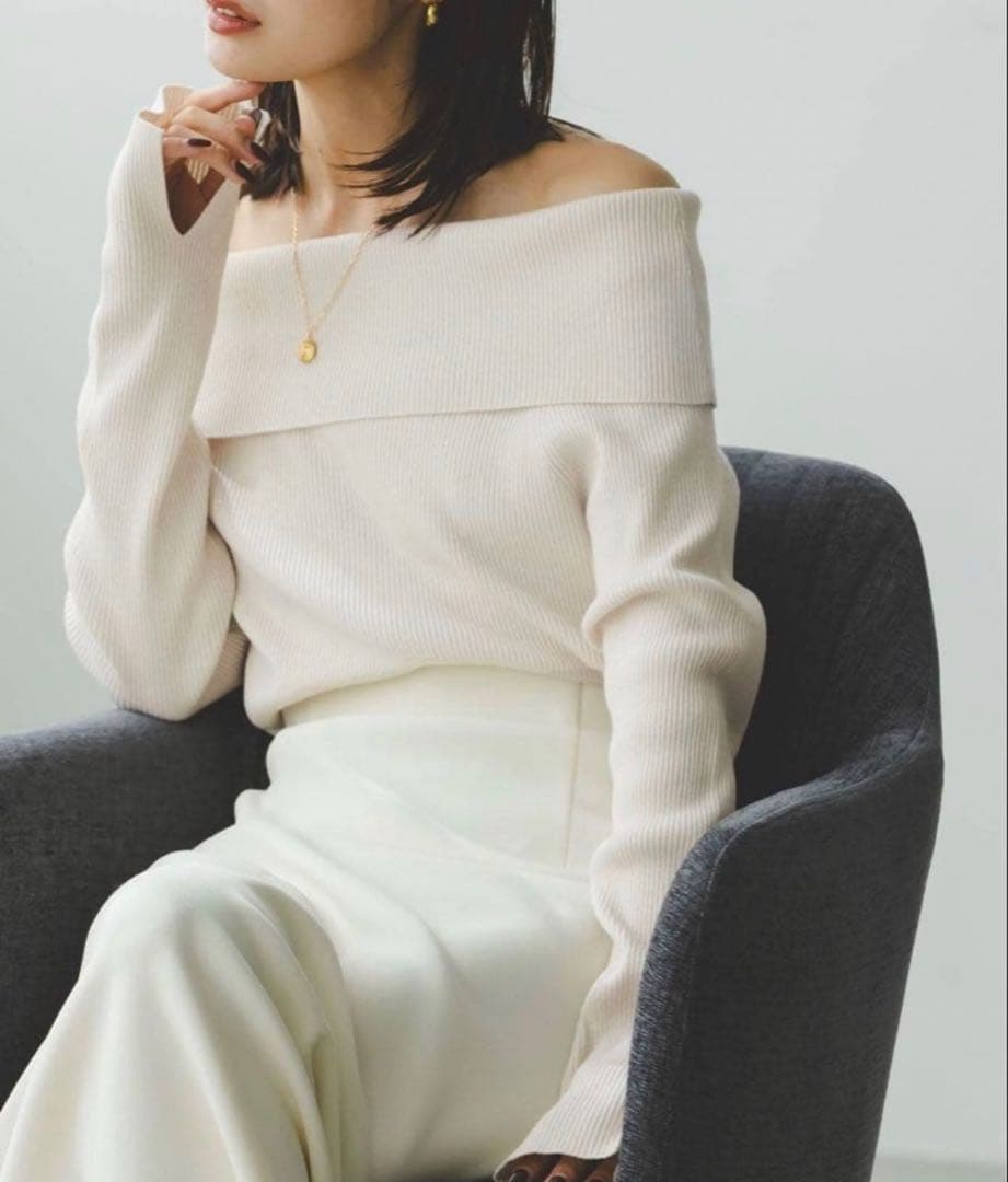 NOBLE ラメmixオフショルニット ノーブル - メルカリ