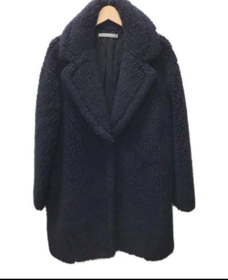 セオリーリュクス テディベア コート ボアコート ネイビー - メルカリ