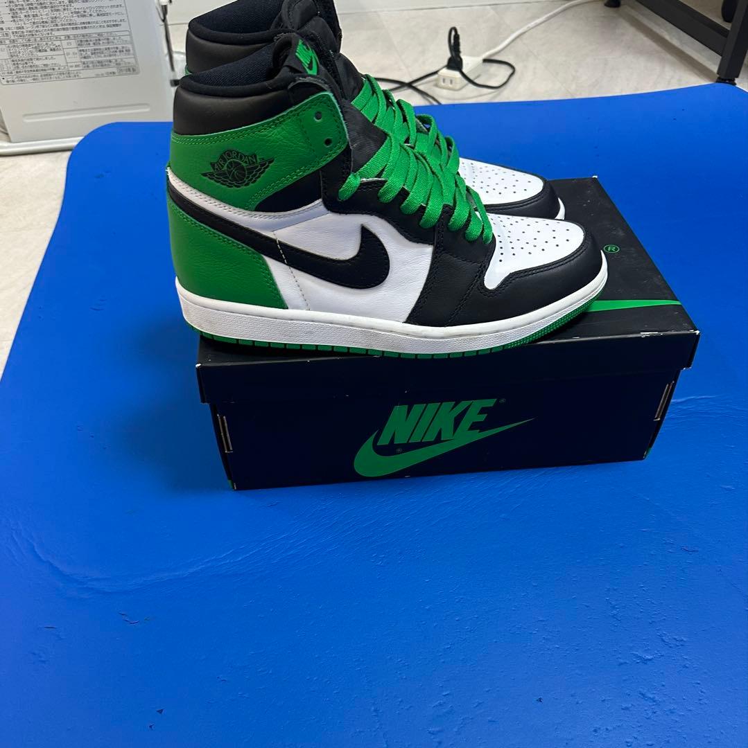 NIKE Air Jordan 1 ブラック/ホワイト/グリーン26cm - メルカリ