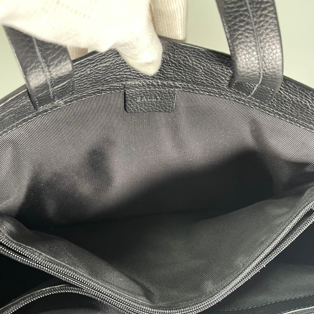 超美品✨】BALLYバリーメンズビジネスバッグトートレザーBロゴ黒船型A4