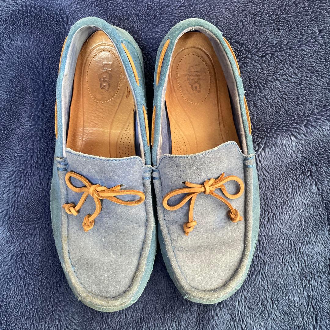 UGG 青 モカシン - メルカリ