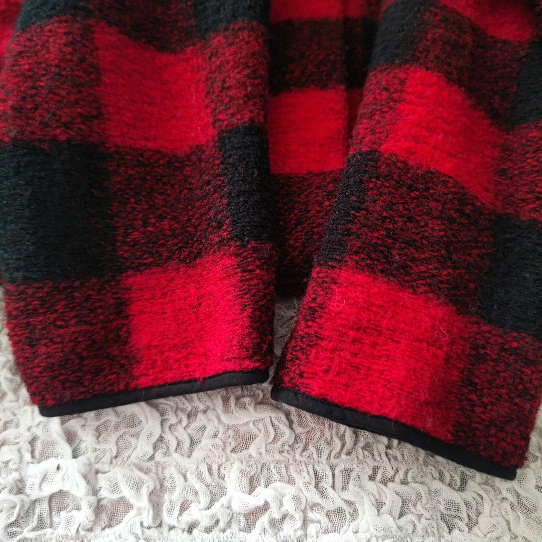 イザベルマラン エトワール ウール混 レッドチェック ニットコート 34