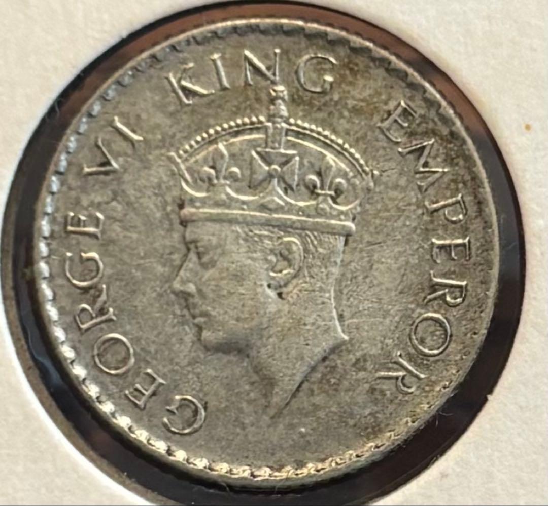 外国コイン 英領インド ジョージ6世 1/4ルピー銀貨 1940年 - メルカリ