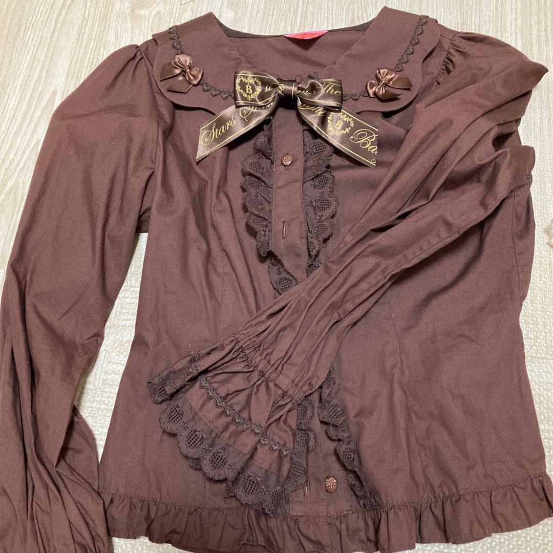 BABY,THE STARS Strawberry Lovesブラウス ブラウン Strawberry Loves Chocolate JSK II by Baby, the Stars Shine Bright