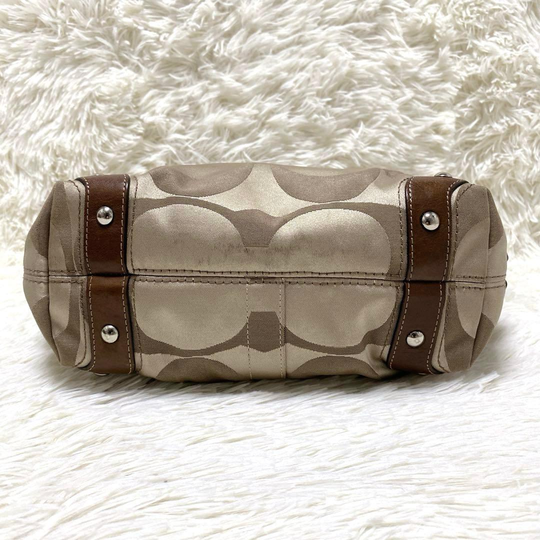 COACH シグネチャー ワンショルダーバッグ キャンバス ターンロック