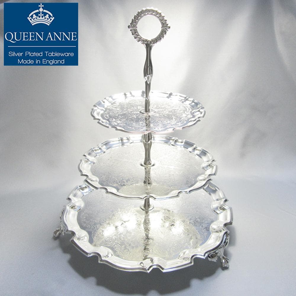 QUEEN ANNE】 チッペンデールのケーキスタンド ショップ 3段