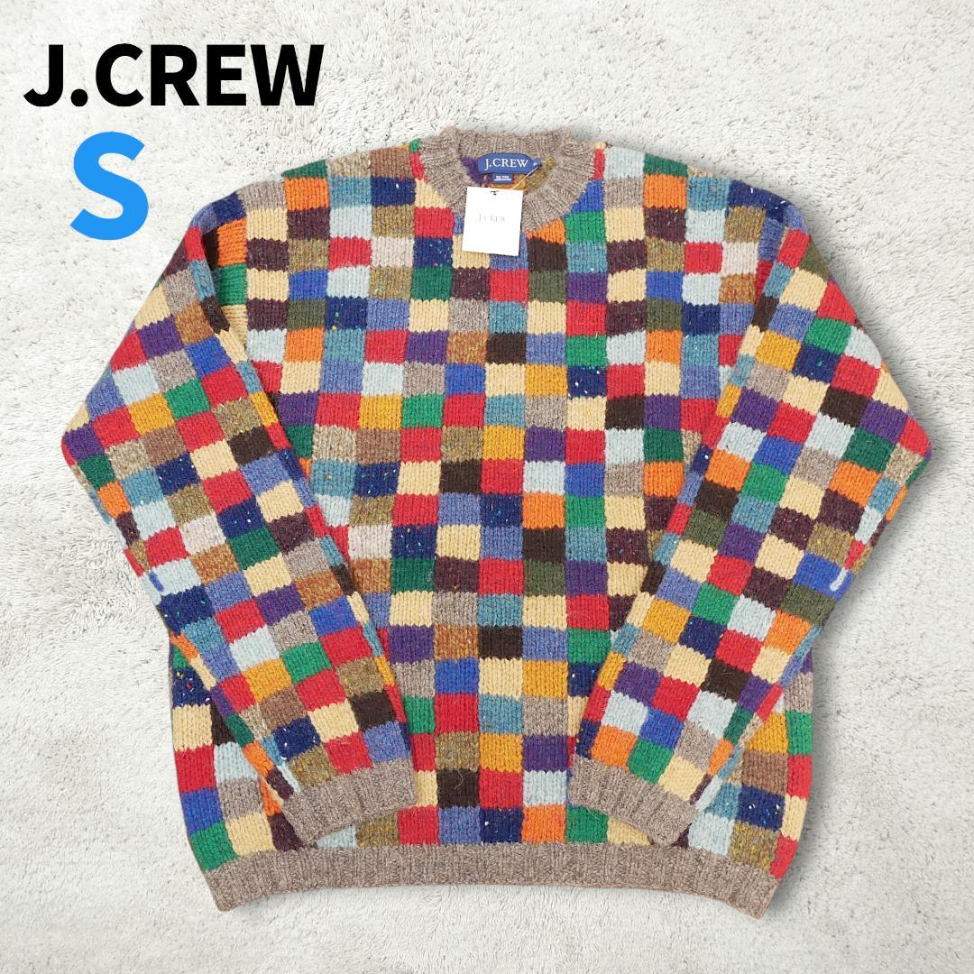 鬼レア【新品タグ付】90s J.CREW 名作 パッチワーク クレイジーニット