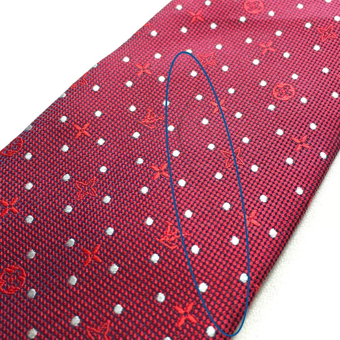 未使用級 ルイヴィトン Louis Vuitton ネクタイ レッド モノグラム