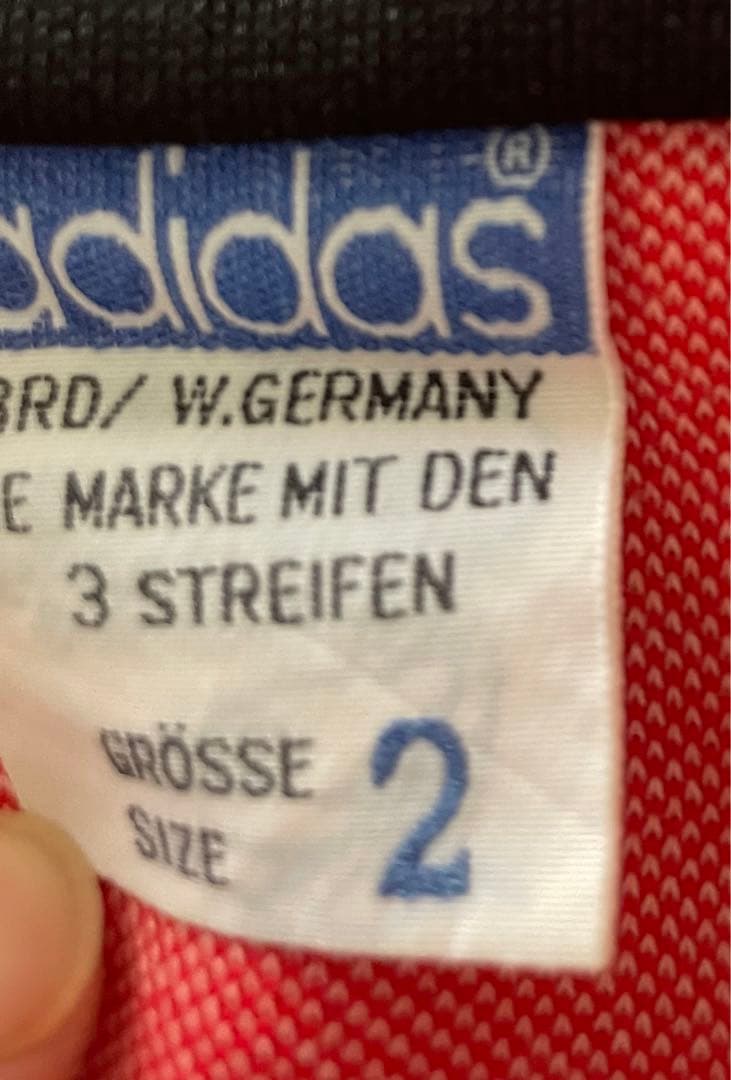 アディダス　adidas トラックジャケット　2号　デサント　西ドイツ　赤黒